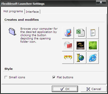 Flexiblesoft Launcher - One mouse-click access to a pop-up menu.